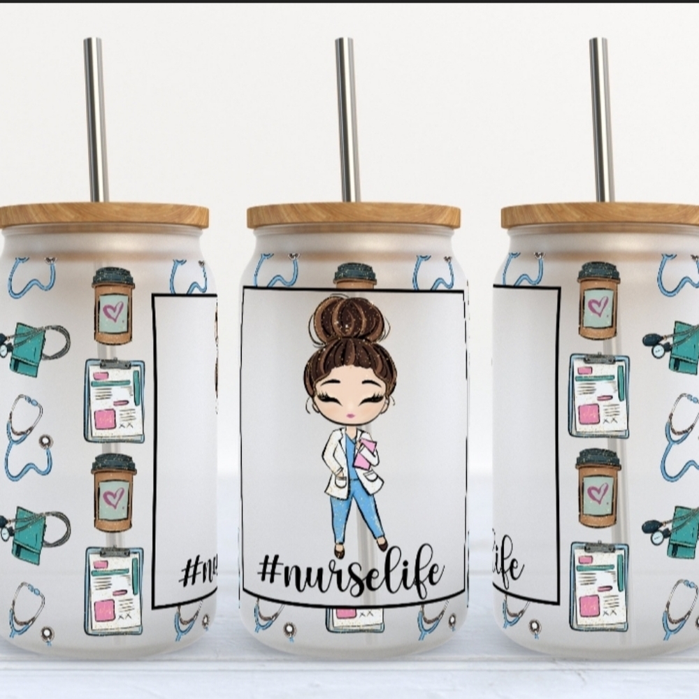 Libbey Glass Can Cup - Nurse Life